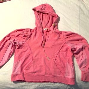 LoveShackFancy pink hooded sweatshirt